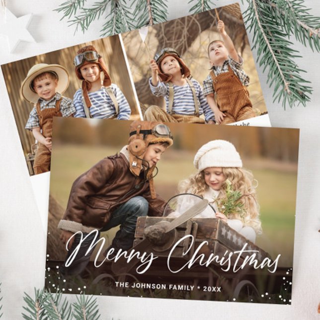 Cartão De Festividades Feliz Natal Moderno 3 FOTO Saudação (Criador carregado)