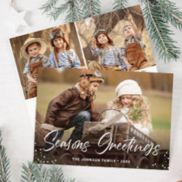 Cartão De Festividades Feliz Natal Moderno 3 FOTO Saudação