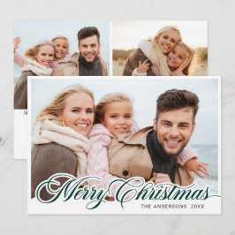 Cartão De Festividades Feliz Natal Moderno 3 FOTO Saudação