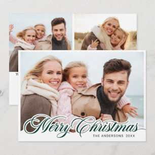 Cartão De Festividades Feliz Natal Moderno 3 FOTO Saudação