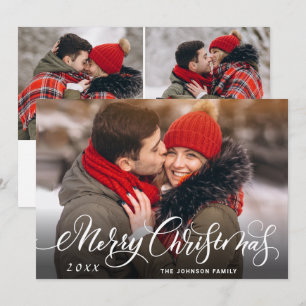 Cartão De Festividades Feliz Natal Moderno 3 FOTO Saudação