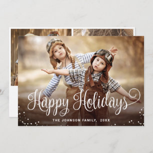 Cartão De Festividades Feliz Natal Moderno 3 FOTO Saudação de Natal