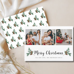Cartão De Festividades Feliz Natal Moderno 3 Fotografia Colagem