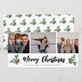 Cartão De Festividades Feliz Natal Moderno 3 Fotografia Colagem
