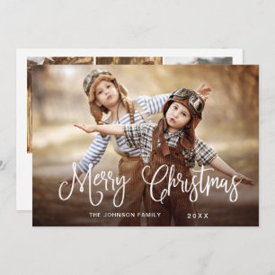 Cartão De Festividades Feliz Natal Moderno 4 FOTO Saudação