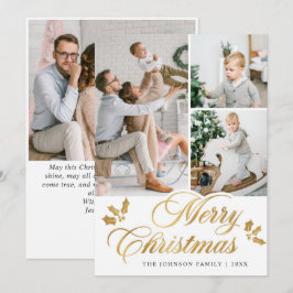 Cartão De Festividades Feliz Natal Moderno 4 FOTO Saudação