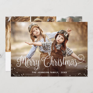 Cartão De Festividades Feliz Natal Moderno 4 FOTO Saudação