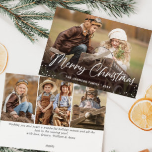Cartão De Festividades Feliz Natal Moderno 4 FOTO Saudação