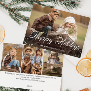 Cartão De Festividades Feliz Natal Moderno 4 FOTO Saudação