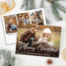 Cartão De Festividades Feliz Natal Moderno 4 FOTO Saudação