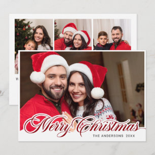 Cartão De Festividades Feliz Natal Moderno 4 FOTO Saudação