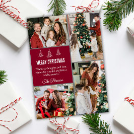 Cartão De Festividades Feliz Natal, moderno, 4 fotos da família, simples