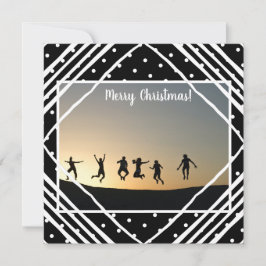 Cartão De Festividades Feliz Natal Moderno Foto Preto