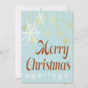 Cartão De Festividades Feliz Natal moderno pastel azul claro 