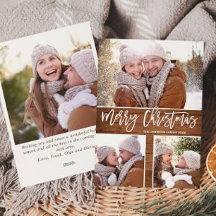 Cartão De Festividades Feliz Natal Moderno Russo 4 FOTO Saudação