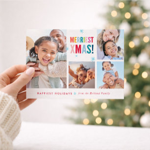 Cartão De Festividades FELIZ NATAL MODERNO tipografia colorida