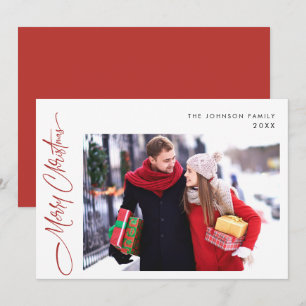 Cartão De Festividades Feliz Natal Moderno Uma FOTO Saudação