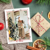 Feliz Natal Monograma Holly Berry Foto