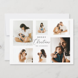 Cartão De Festividades Feliz Natal | Múltipla Foto Moderna Minimalista