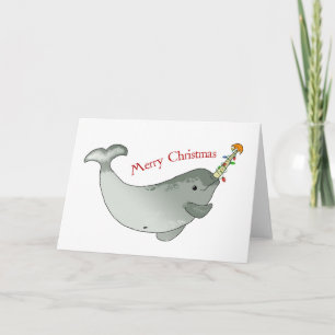 Cartão De Festividades Feliz Natal Narwhal