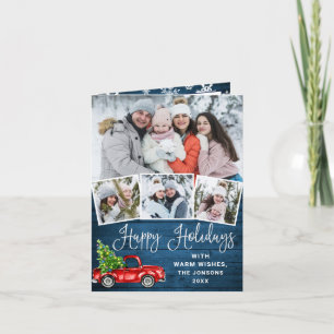 Cartão De Festividades Feliz Natal Natal Caminhão Vermelho Fazenda 4 Foto