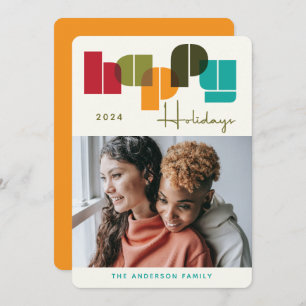 Cartão De Festividades Feliz Natal Negrito Cores Laranja Fotografia Laran