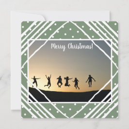 Cartão De Festividades Feliz Natal Nome da Família Sage Green