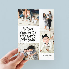 Cartão De Festividades Feliz Natal Novo Ano 4 Colagem de Fotos