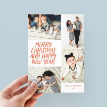 Feliz Natal Novo Ano Vermelho 4 Fotografia Colagem