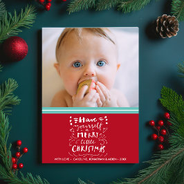 Cartão De Festividades Feliz Natal Novo Foto do Bebê