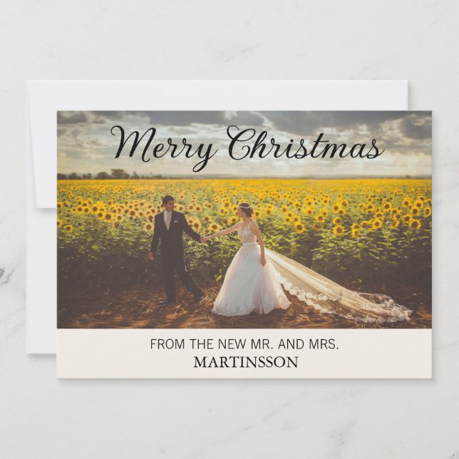 Cartão De Festividades Feliz Natal Novo Sr. Photo Holiday (Frente)