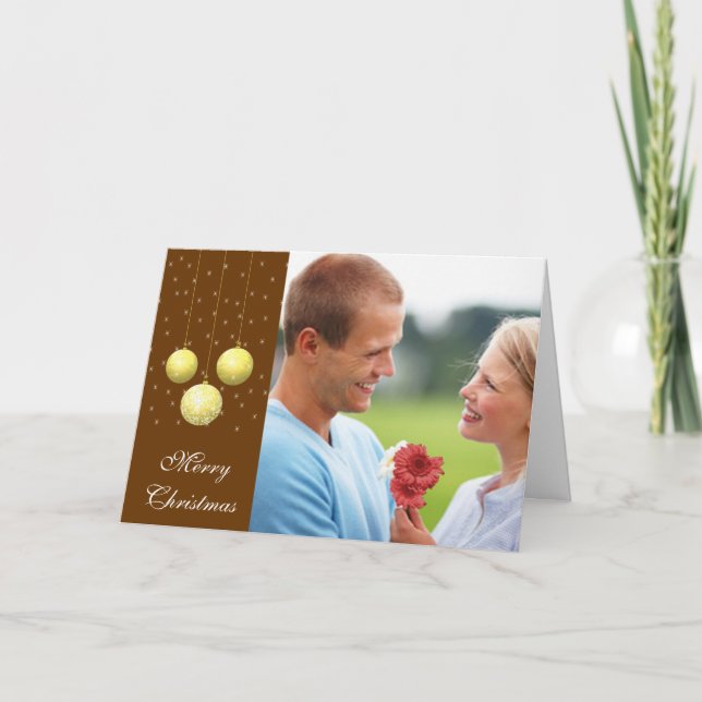 Cartão De Festividades Feliz Natal Ornaments (Frente)