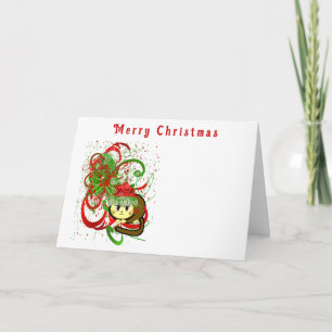 Cartão De Festividades Feliz Natal Paint Splat Swirlies -