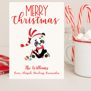 Cartão De Festividades Feliz Natal Panda