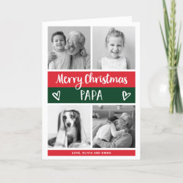 Cartão De Festividades Feliz Natal Papá | Grade de Fotografias de Bloquei