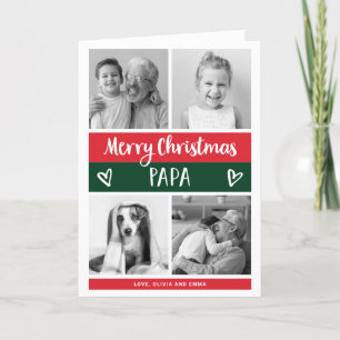 Cartão De Festividades Feliz Natal Papá   Grade de Fotografias de Bloquei