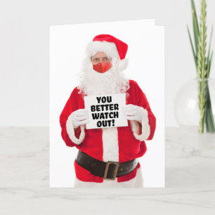 Cartão De Festividades Feliz Natal Papai Noel de Máscara Facial Covid