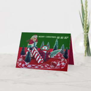 Cartão De Festividades Feliz Natal Papais noeis bonitos boneco de neve di