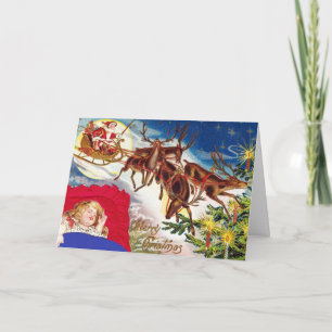 Cartão De Festividades Feliz Natal Papais noeis Sleigh