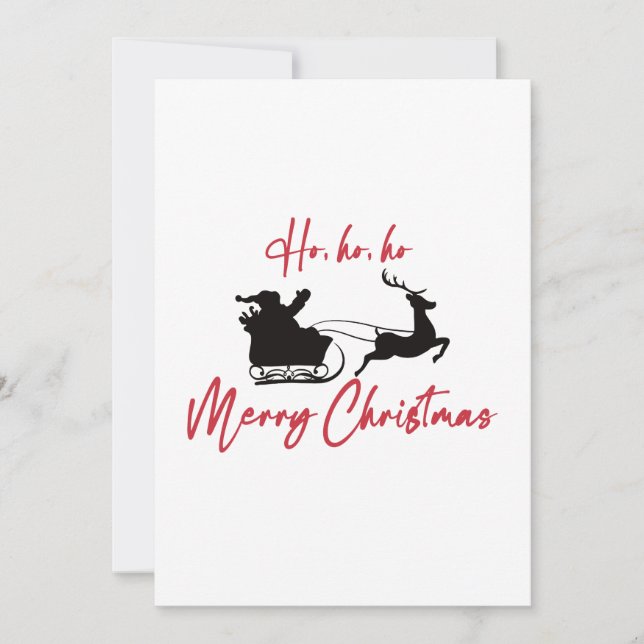 Cartão De Festividades Feliz Natal Papais noeis Sleigh E Reindeer (Frente)