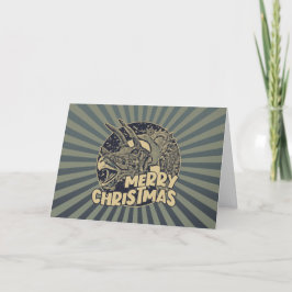 Cartão De Festividades Feliz Natal Papais noeis Tricerátops Dinossauro