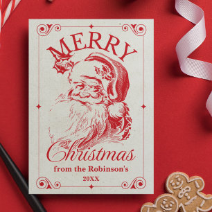 Cartão De Festividades Feliz Natal Papais noeis Vintage