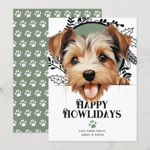Cartão De Festividades Feliz Natal para a Biewer Terrier Dog