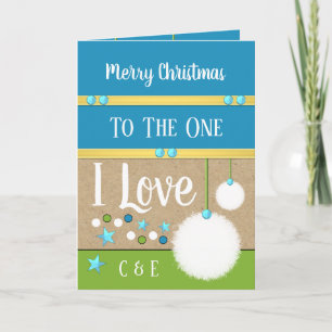 Cartão De Festividades Feliz Natal para aquele que eu amo bolas de neve a