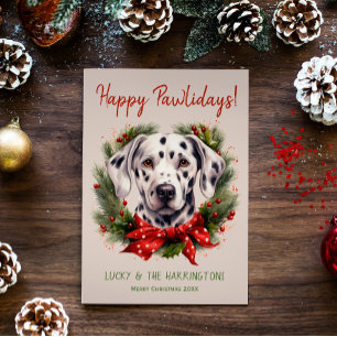 Cartão De Festividades Feliz Natal para Cachorros Dalmacianos