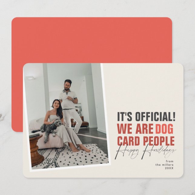 Cartão De Festividades Feliz Natal para Cachorros Feliz de Ivory (Frente/Verso)