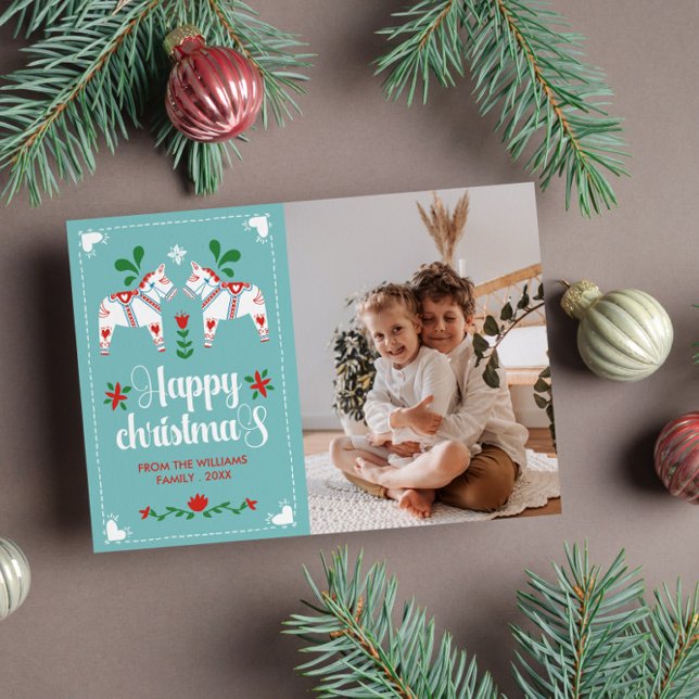 Cartão De Festividades Feliz Natal para Dala Horse (Criador carregado)