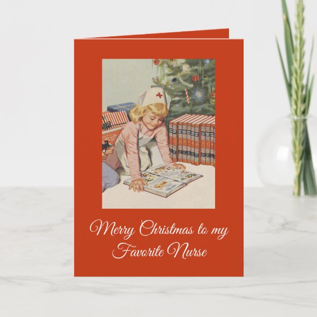 Cartão De Festividades Feliz Natal para minha enfermeira favorita (Frente)