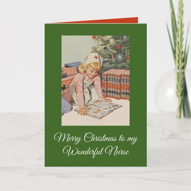 Cartão De Festividades Feliz Natal para minha enfermeira maravilhosa (Frente)
