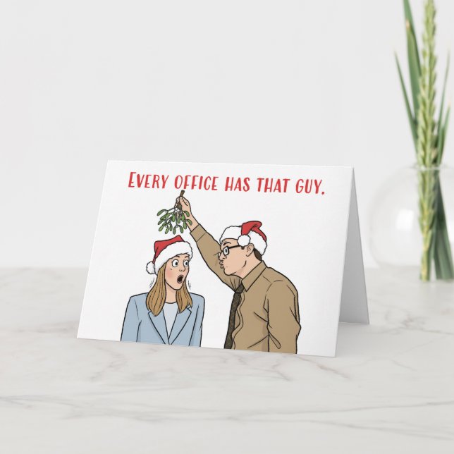 Cartão De Festividades Feliz Natal para o Colega de Trabalho Esquisito do (Frente)
